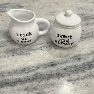 Halloween sugar and milk jars